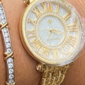 Dazzling JUDITH RIPKA DIAMONIQUE GOLD WATCH .New !